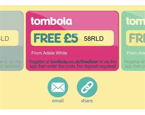 Tombola £5 Free Leaflet Code April 2024 .